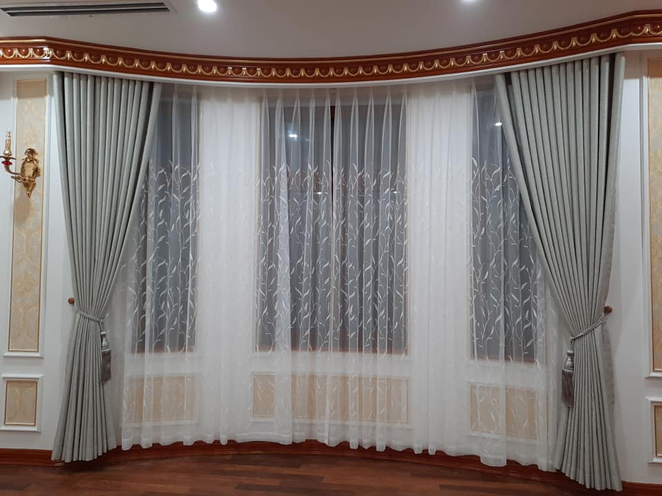 Bộ rèm cửa định hình cho biệt thự phong cách châu Âu